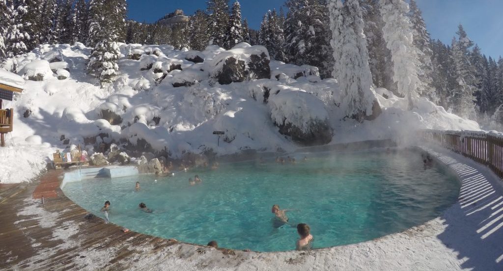 Relaxing at Granite Hot Springs Wyoming