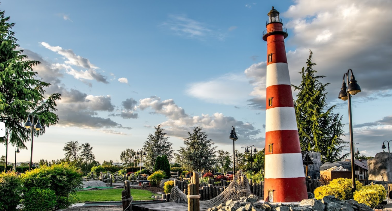 Lighthouse in a miniature golf course
